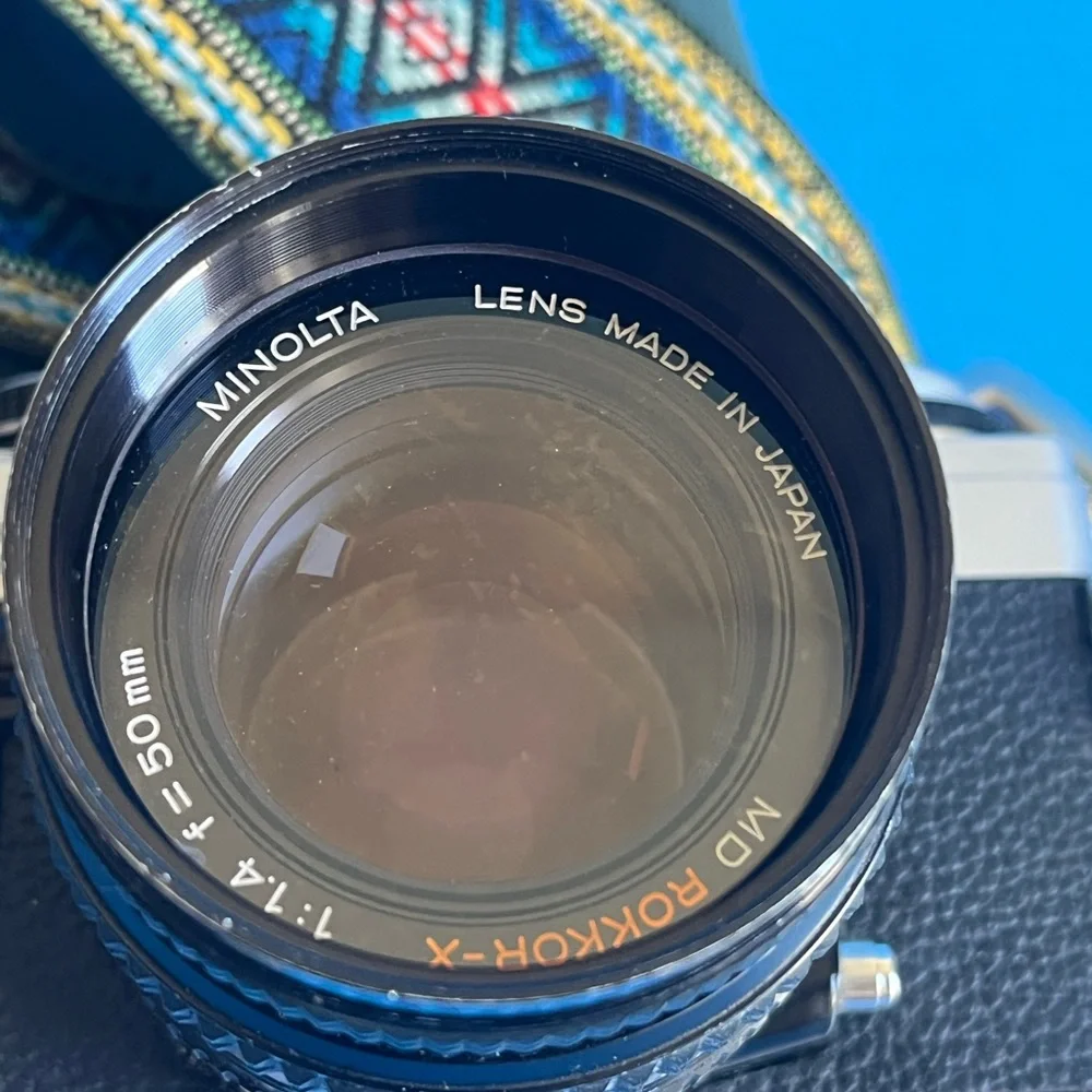 Minolta MD Rokkor -X 50 mm 1:14 and X-70 Minolta Camera